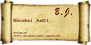 Böcskei Judit névjegykártya